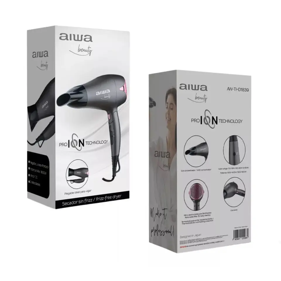 Secador de Pelo Plegable Aiwa Aw-thd1839 Negro 6