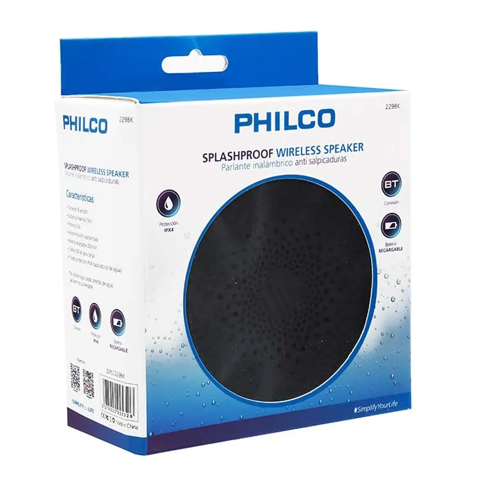 Parlante Ducha Philco Inalambrico 229BK Negro 2