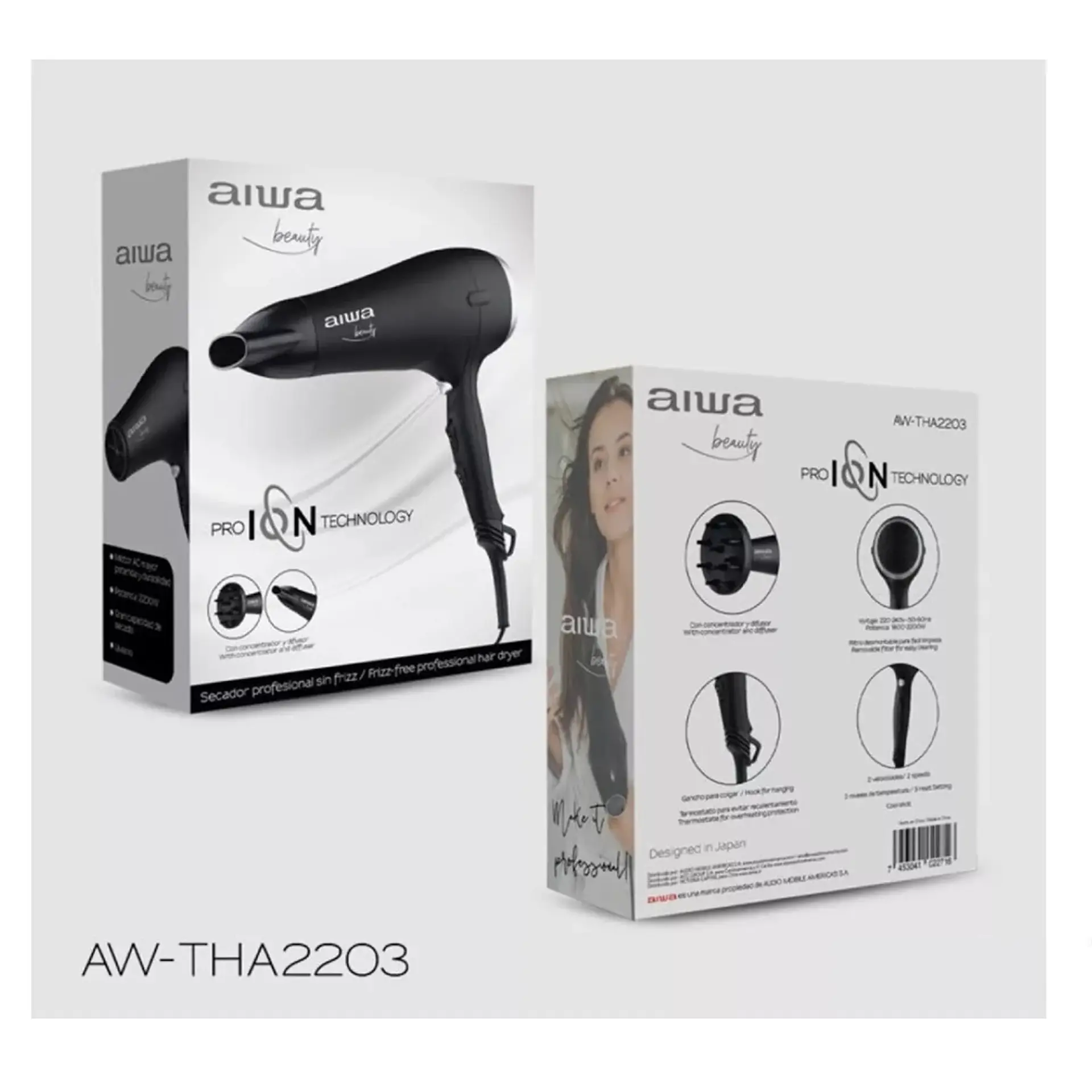 Secador De Pelo Aiwa Profesional Aw-tha2203 Negro  6