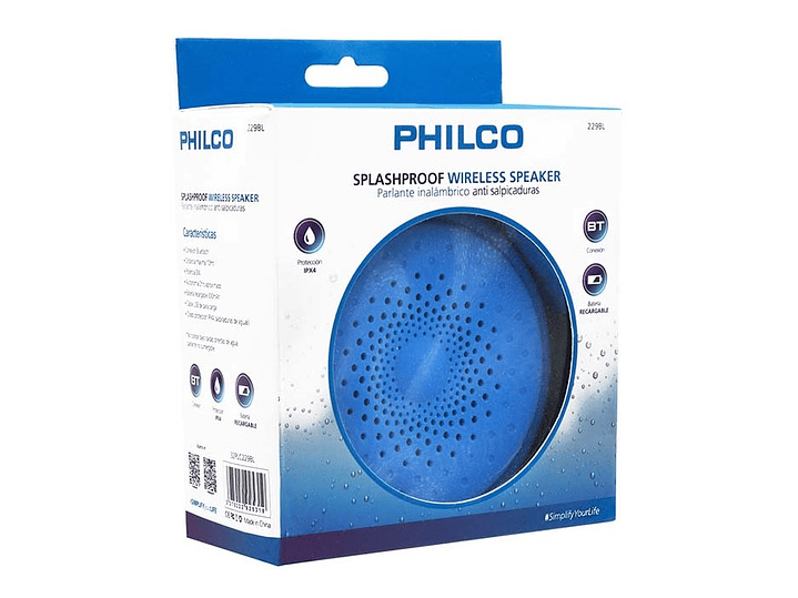 Parlante Ducha Philco Inalambrico 229BL Azul 2