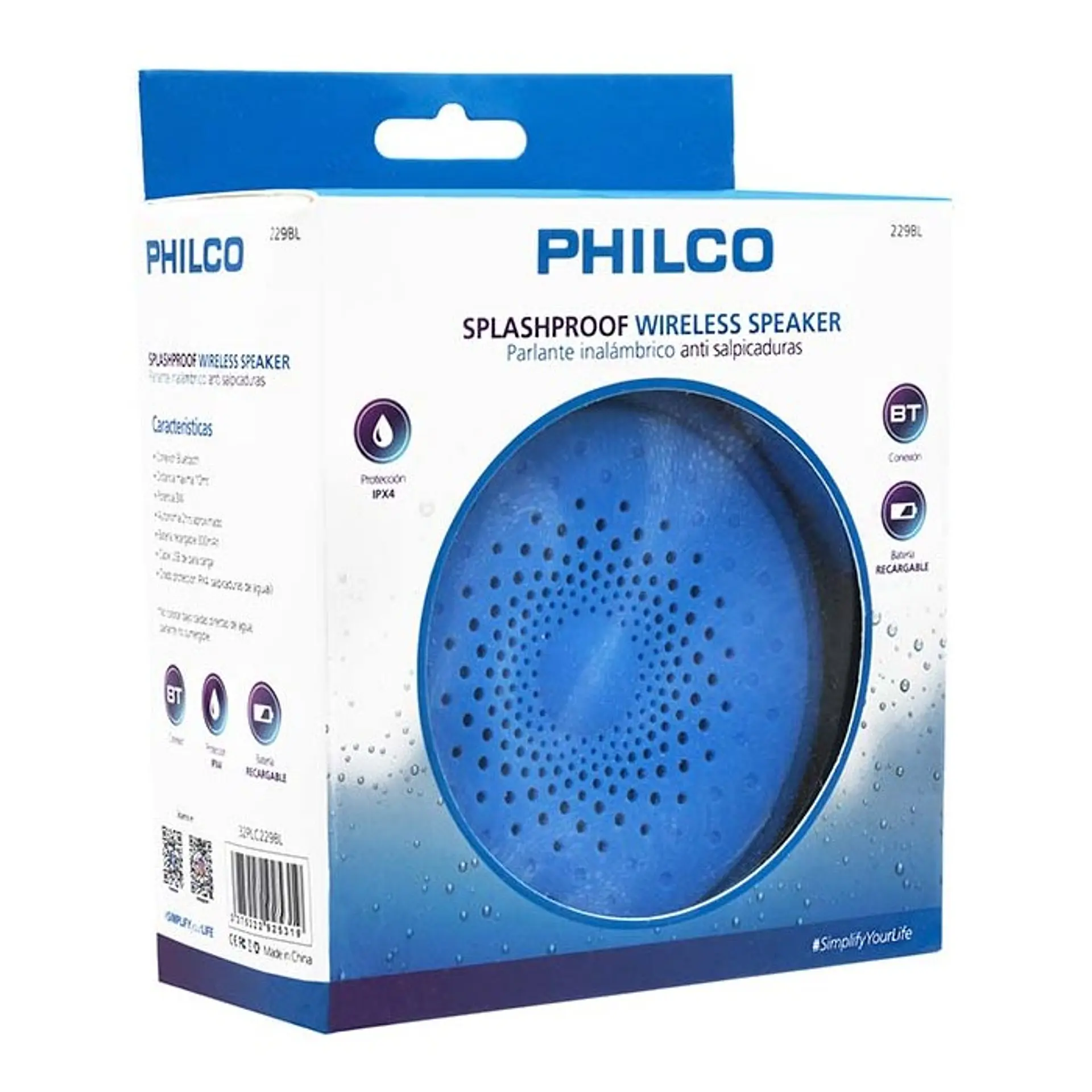 Parlante Ducha Philco Inalambrico 229BL Azul 2