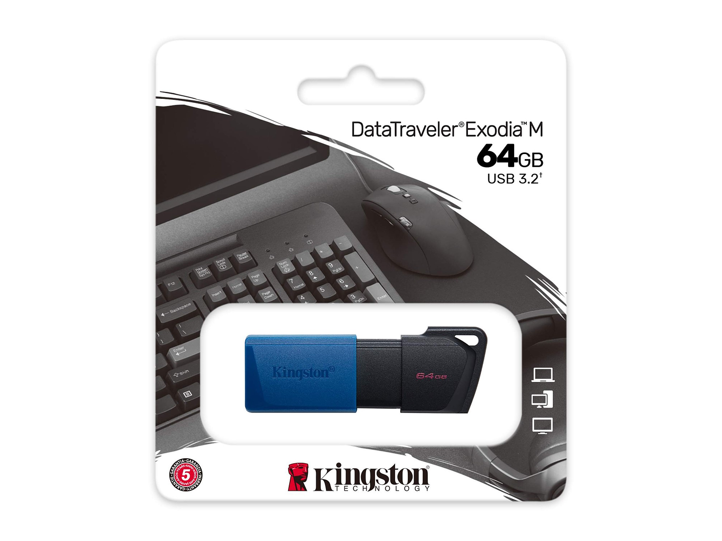 Pendrive DTXM 64gb Usb 3.2 Kingston Azul/Negro 2