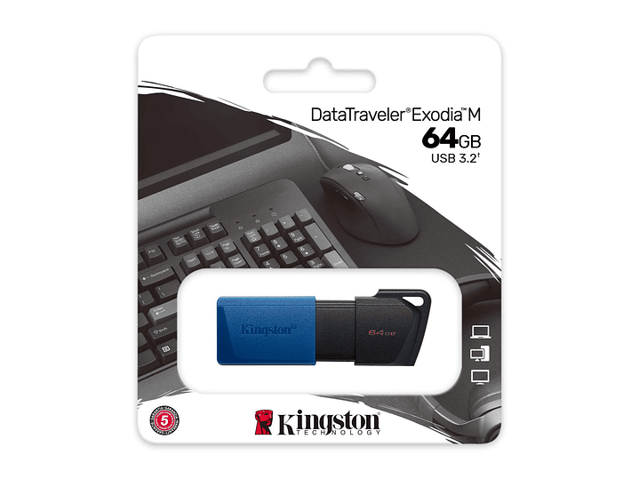 Pendrive DTXM 64gb Usb 3.2 Kingston Azul/Negro 2
