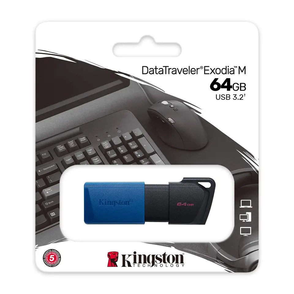 Pendrive DTXM 64gb Usb 3.2 Kingston Azul/Negro 2