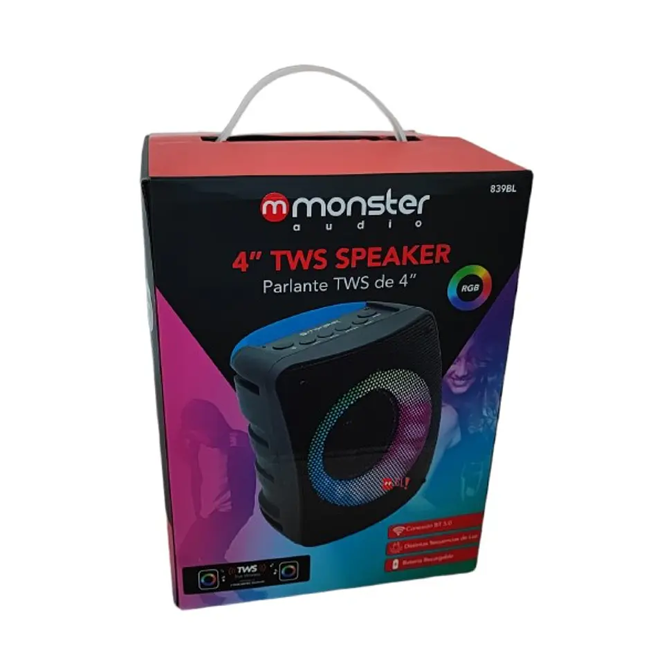 Parlante Portatil Monster TWS Negro 839BL 2