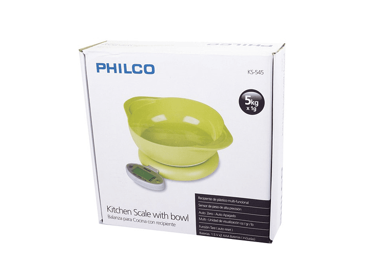 Balanza Digital Cocina Con Bowl Philco Ks-545 2