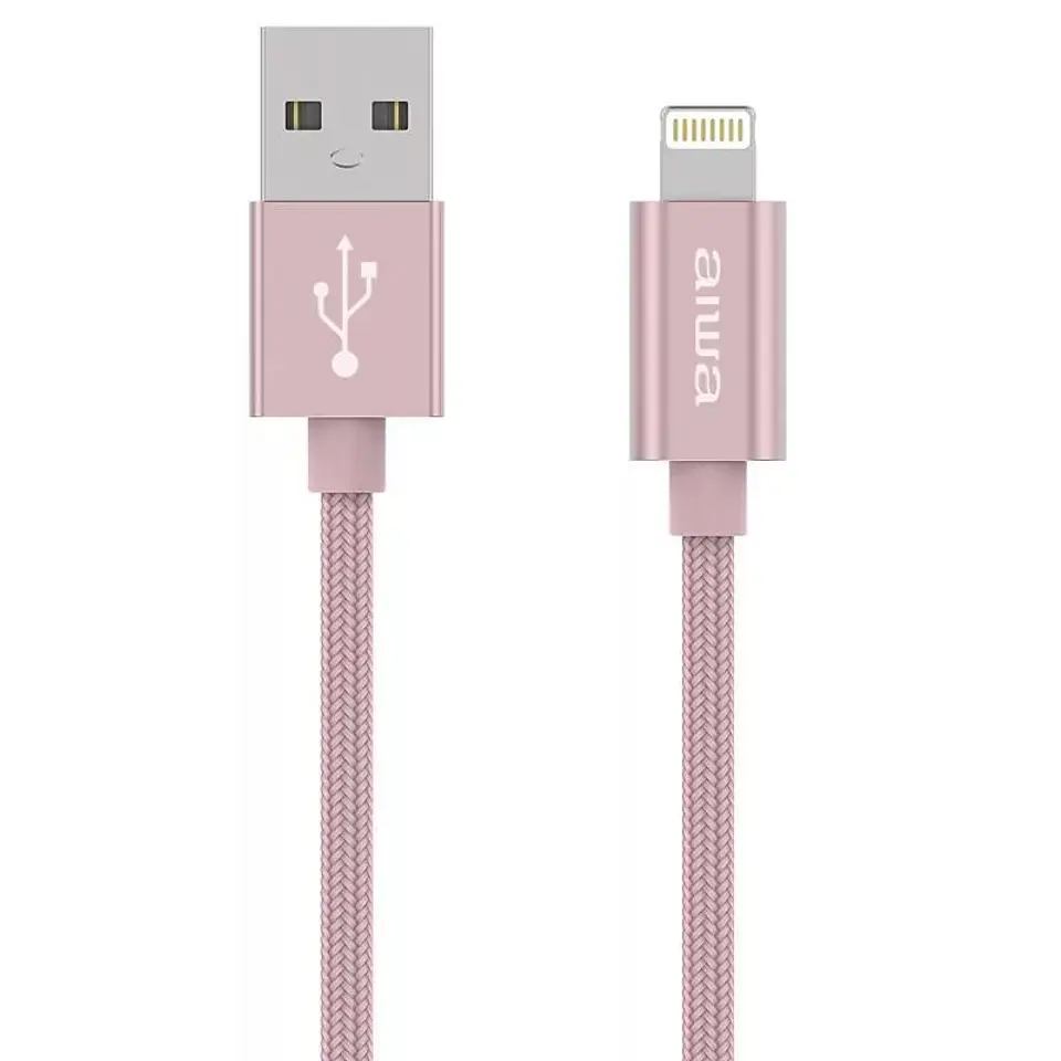 Cable Usb Lightning 1.5m Mfi Aiwa Rosado 1