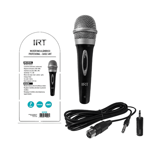 Microfono Alambrico IRT Unidireccional Karaoke