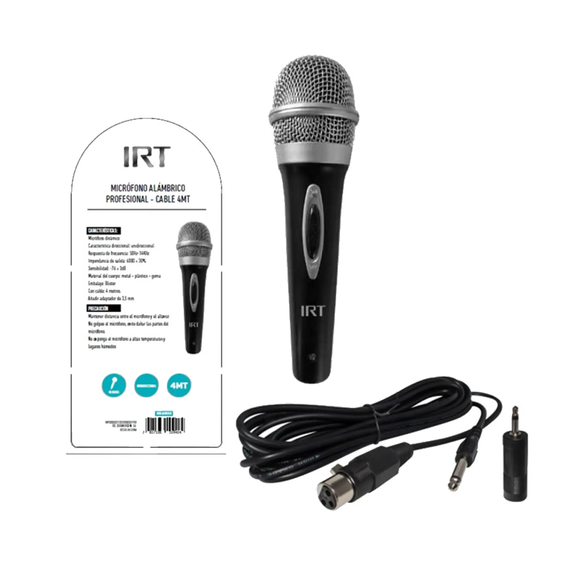 Microfono Alambrico IRT Unidireccional Karaoke 3