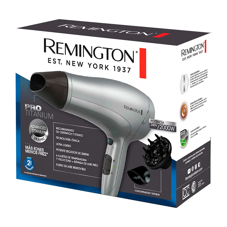 Secador De Pelo Remington Pro Titanium D3019 2