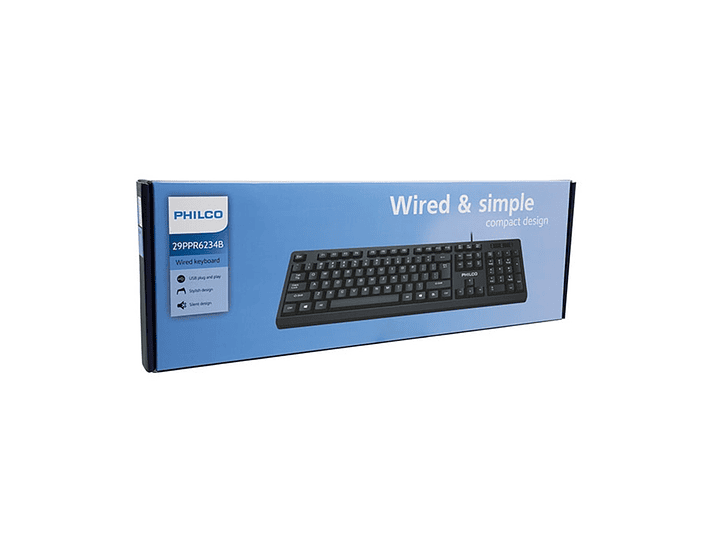 Teclado Alámbrico SPK6234B Philco Negro 4