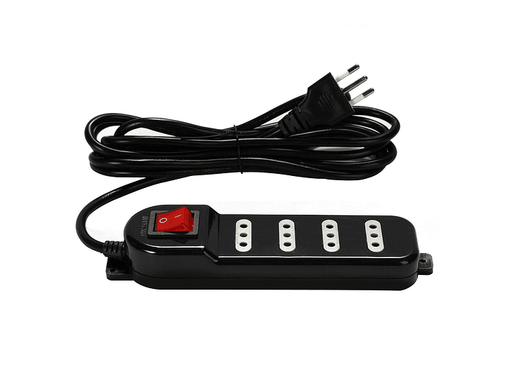 Alargador Electrico 3 Mts 4 Pos Negro Switch Macrotel 1