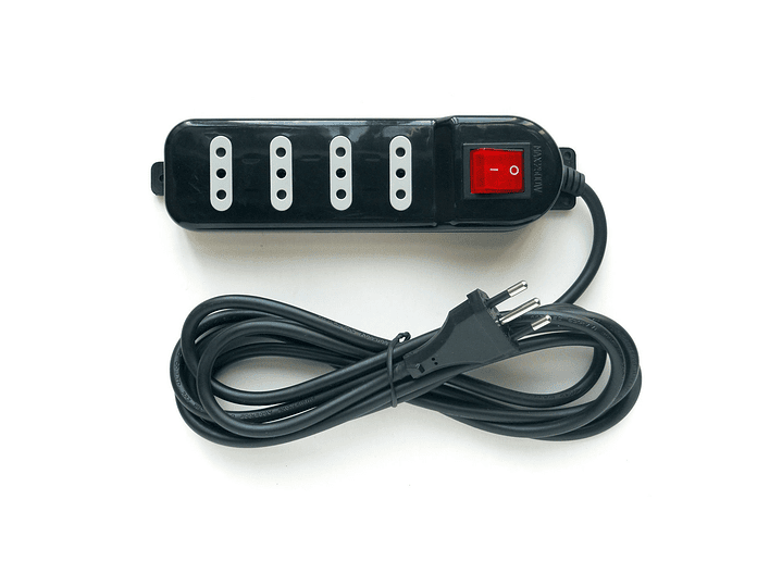 Alargador Electrico 3 Mts 4 Pos Negro Switch Macrotel 2