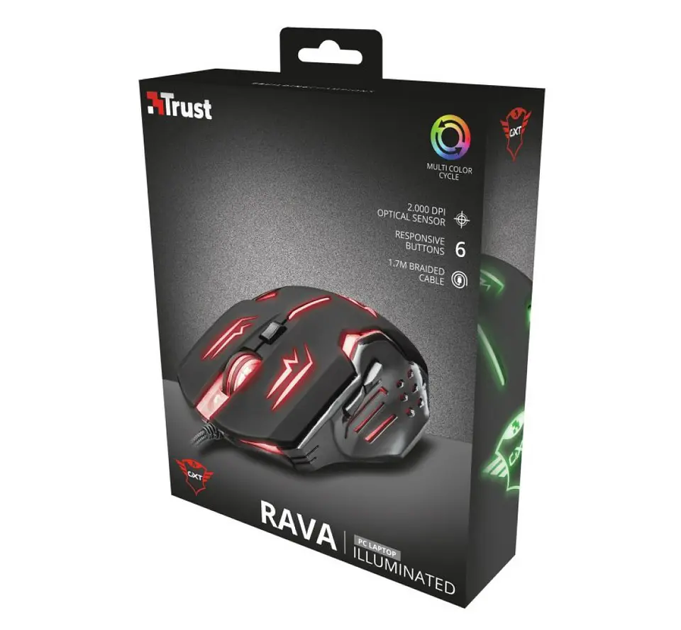 Mouse Gamer Trust GXT 108 Rava Illuminated 3