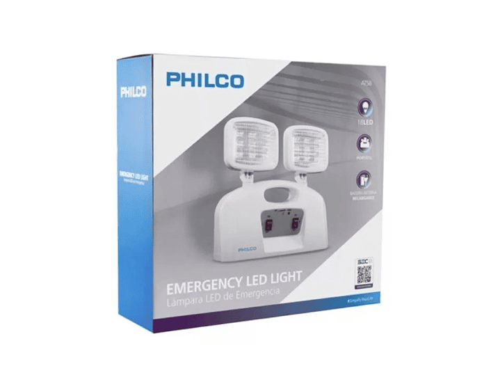Lampara Led de Emergencia 2 Focos Philco AT58 4
