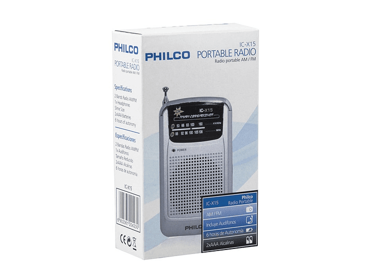 Radio a Pilas Philco ICX-15 Fm/Am Portable de Bolsillo 2