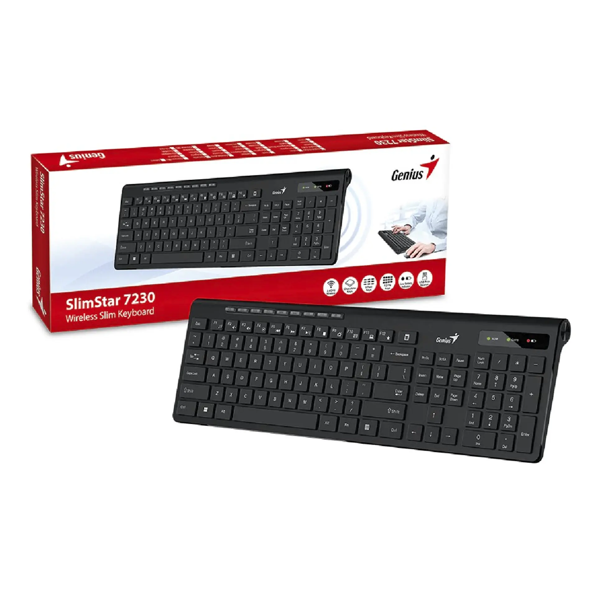 Teclado Inalámbrico Slimstar 7230 Genius Negro 6