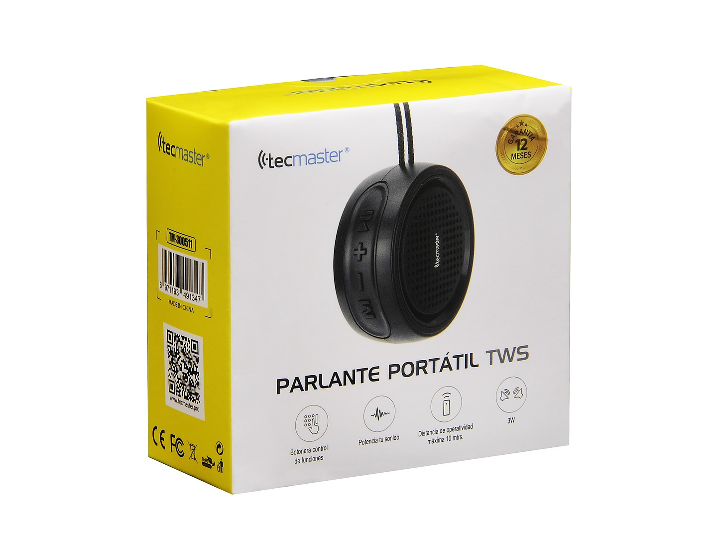 Parlante Portátil Tws 3w Tecmaster Negro 2
