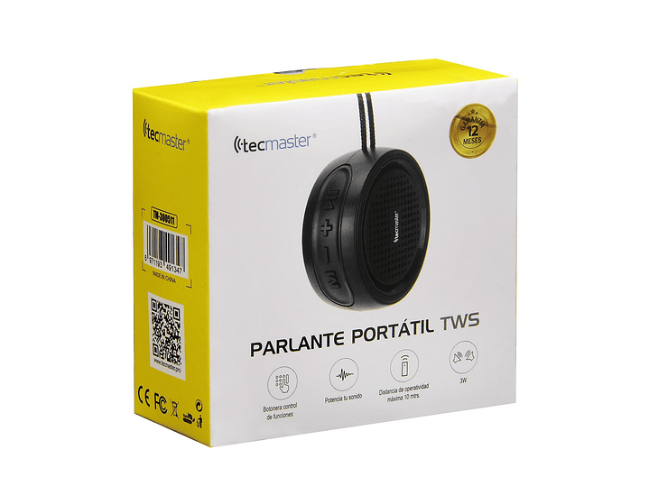 Parlante Portátil Tws 3w Tecmaster Negro 2