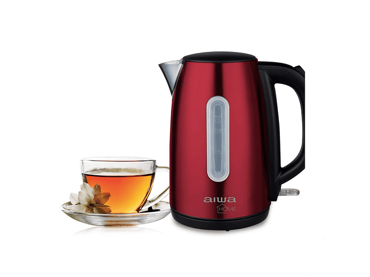 Hervidor Eléctrico Aiwa Acero Inoxidable 1,7L AW JD1402R Rojo 2