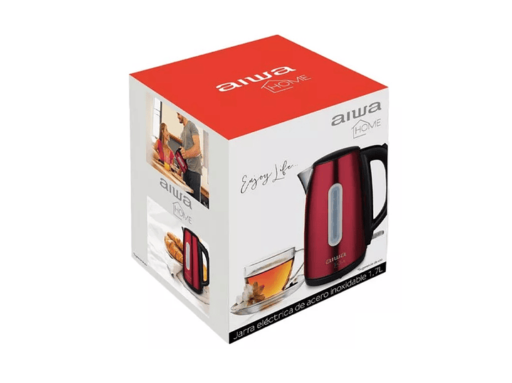 Hervidor Eléctrico Aiwa Acero Inoxidable 1,7L AW JD1402R Rojo 5