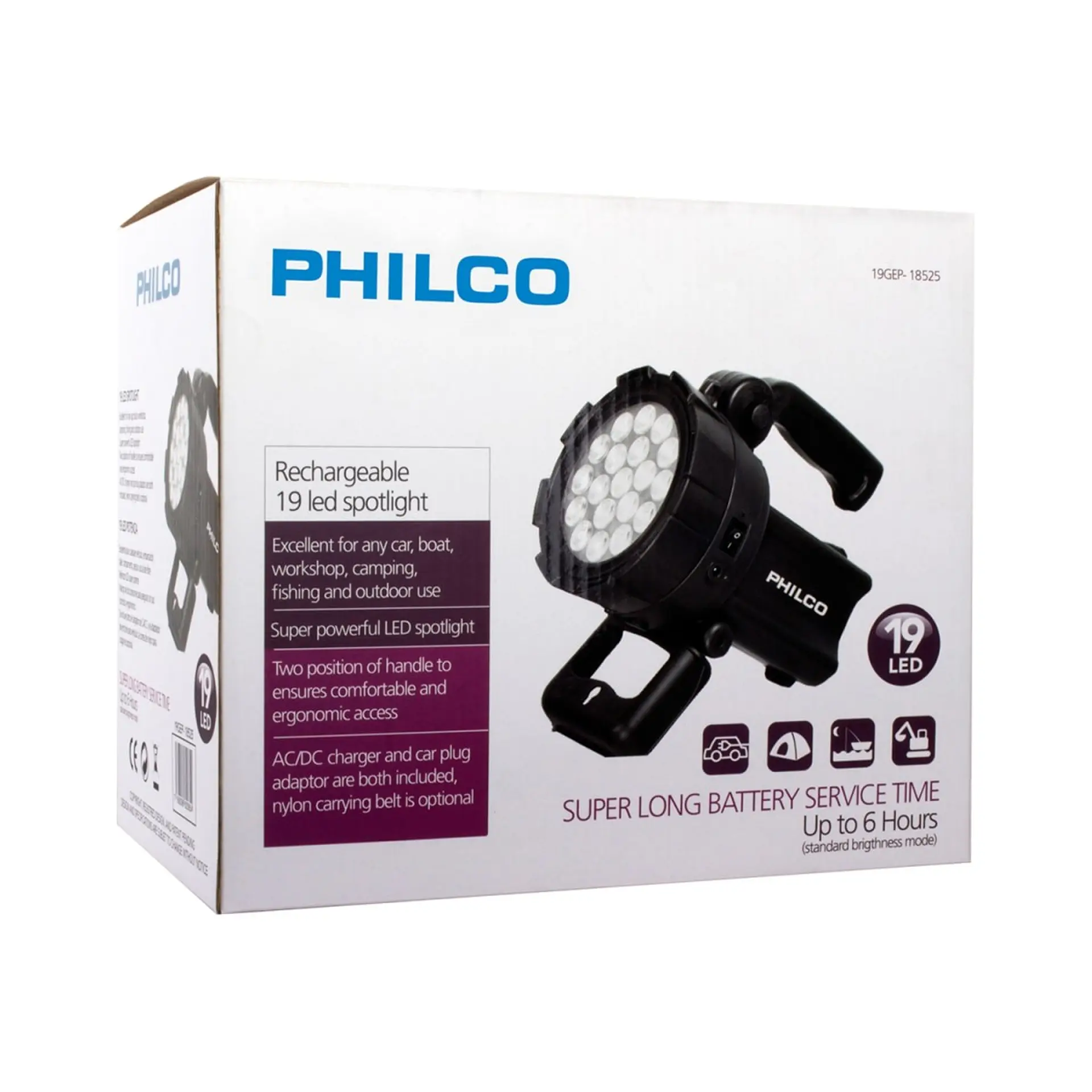 Foco Linterna 19 Led Recargable Philco 19GEP18525 4