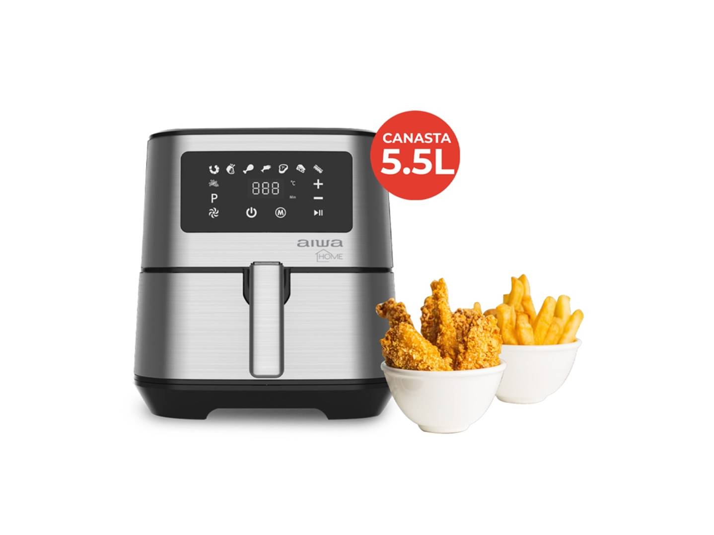 Freidora Aire Digital Sin Aceite Aiwa Aw-FT2 2 Gris 2