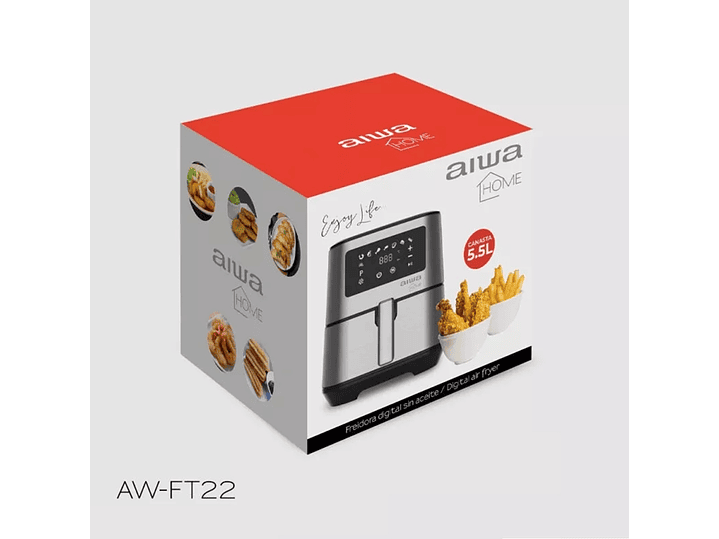 Freidora Aire Digital Sin Aceite Aiwa Aw-FT2 2 Gris 3