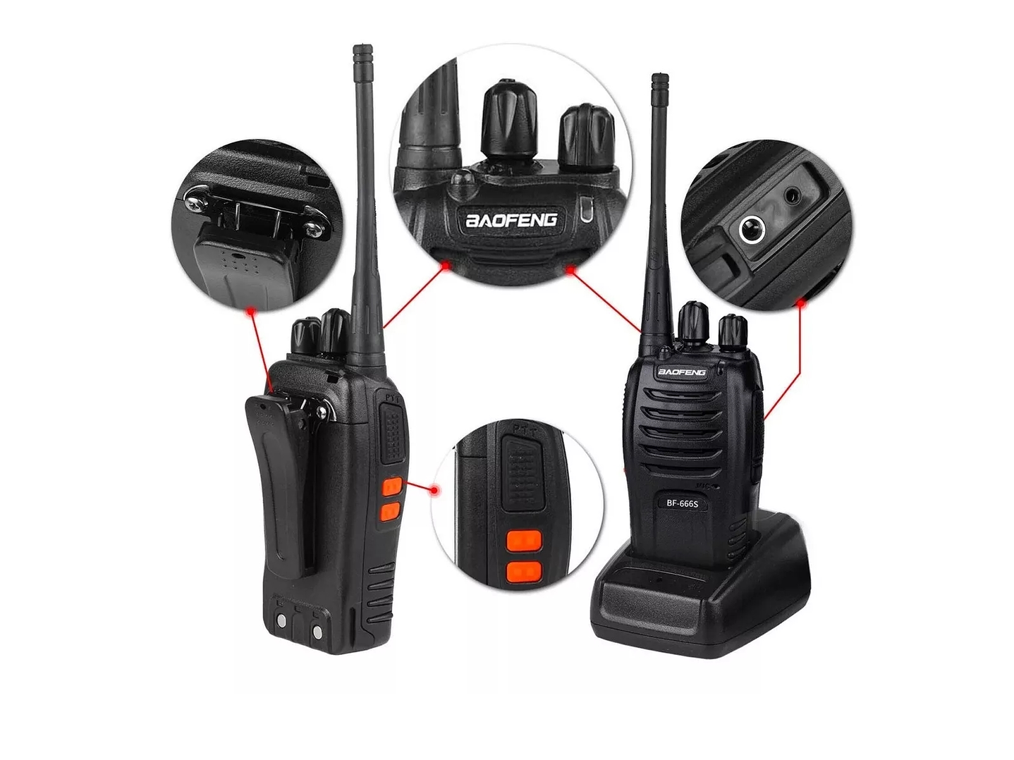 Radio Transmisor 2 Vias Baofeng Bf-666s Negro 3