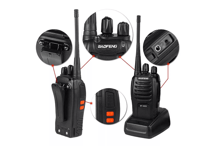 Radio Transmisor 2 Vias Baofeng Bf-666s Negro 3