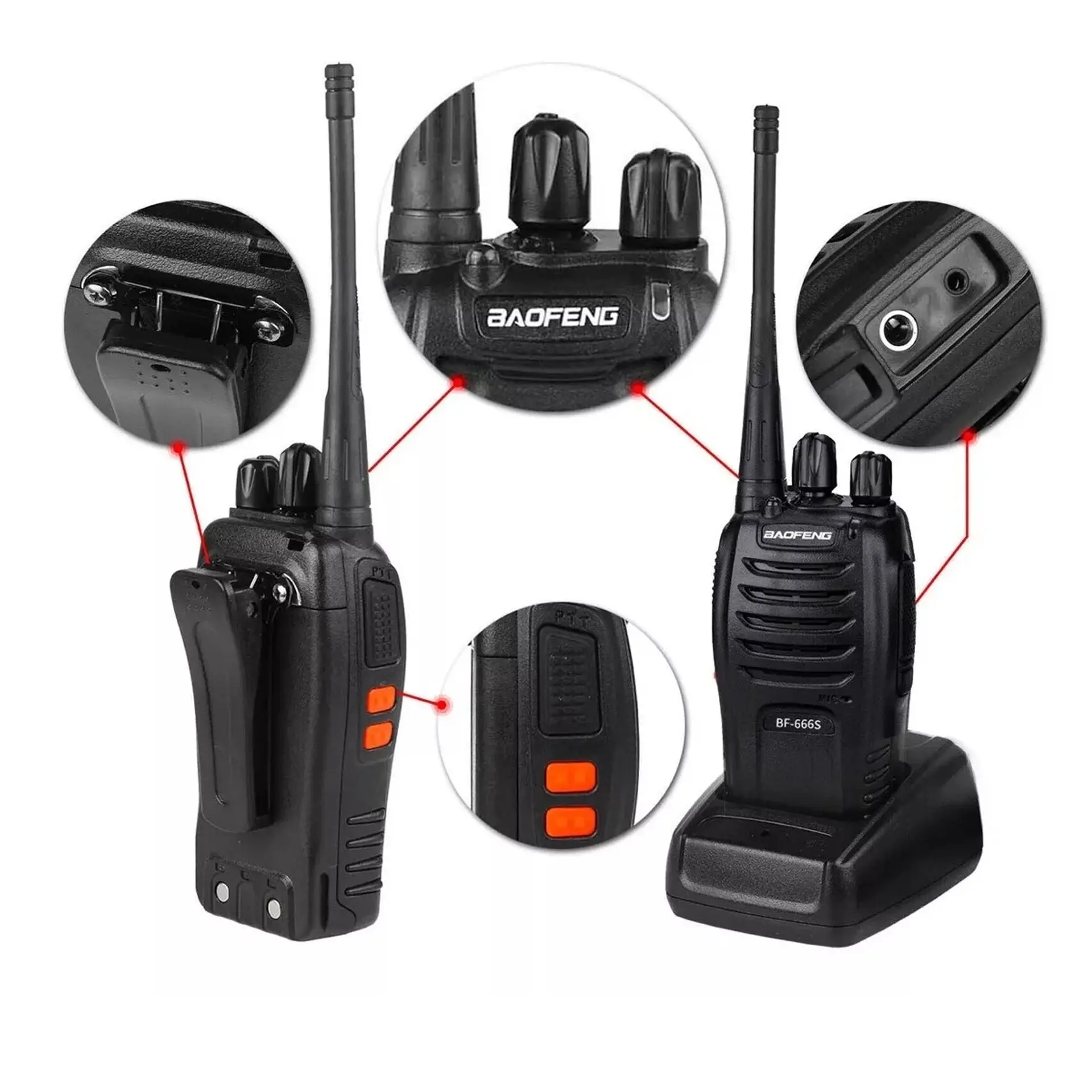 Radio Transmisor 2 Vias Baofeng Bf-666s Negro 3