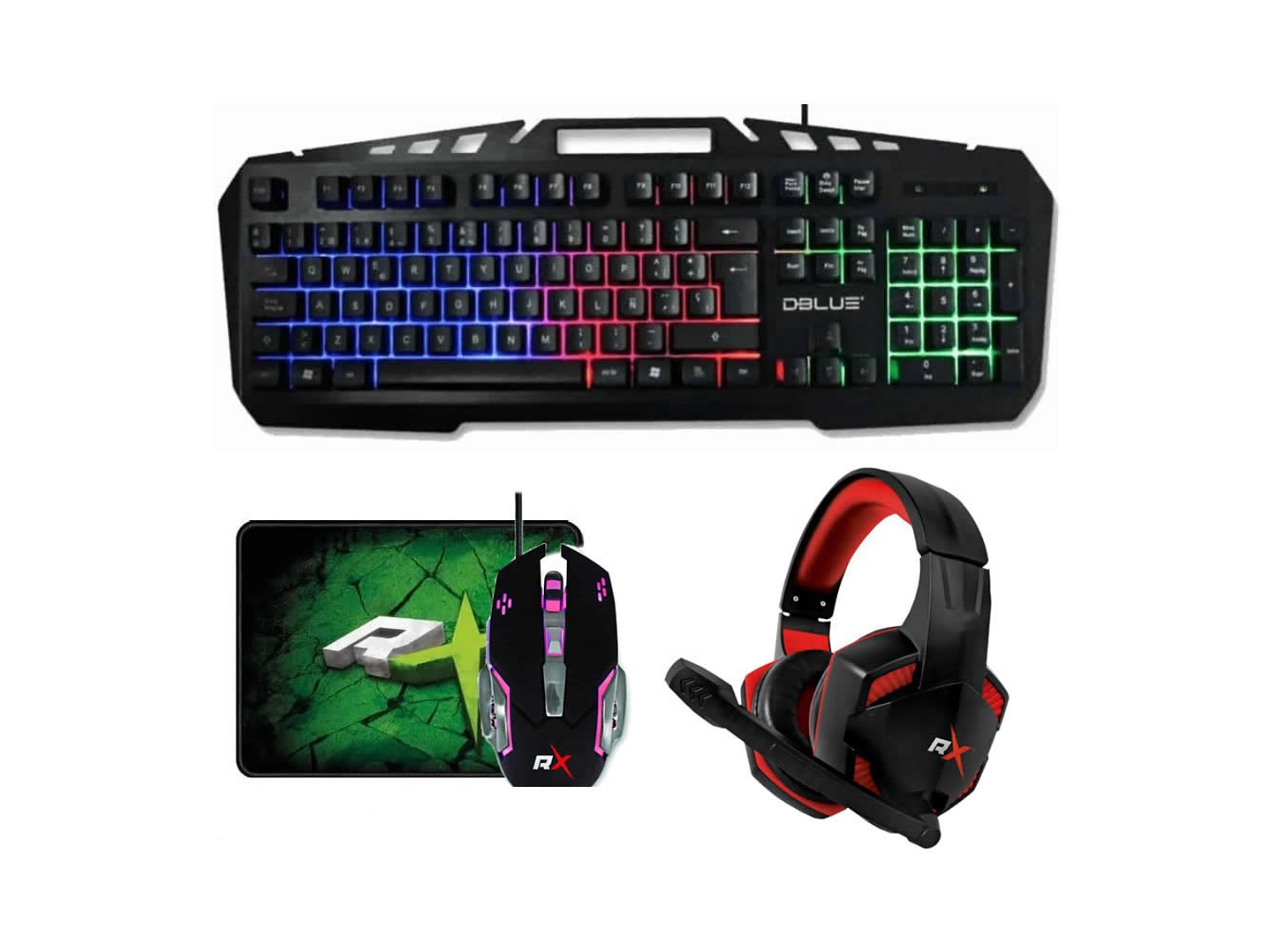 Kit 4 en 1 Gamer Reptilex Teclado Mouse Audifono Pad 1