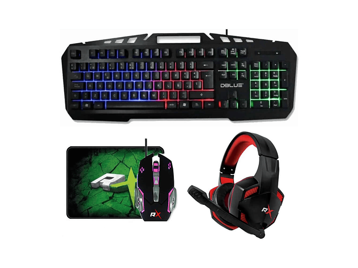 Kit 4 en 1 Gamer Reptilex Teclado Mouse Audifono Pad 1