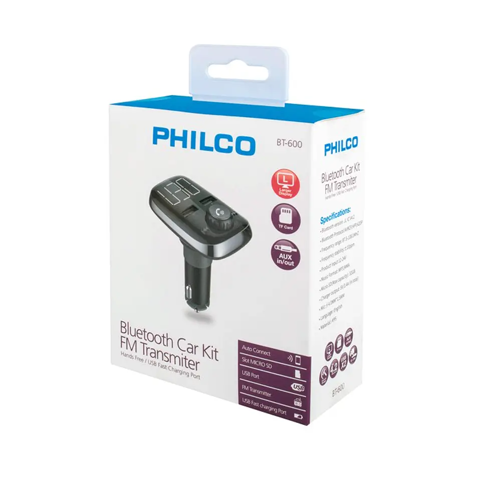 Transmisor FM Philco BT-600 Bluetooth 2