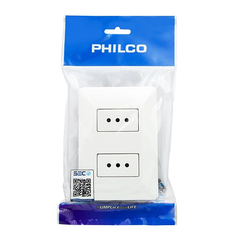 Enchufe Tomacorriente Philco Doble 250v 10A 