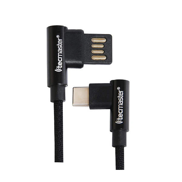 Cable USB Tipo C Textil 90 Tecmaster Negro