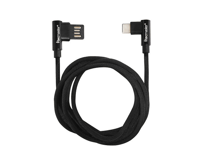 Cable Usb Tipo C Textil 90° Tecmaster Negro 4
