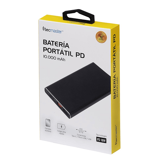 Bateria Portatil Powerbank 10.000 Tecmaster PD 18W