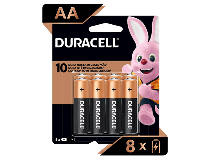Pack 8 Pilas Duracell AA Alcalina 1