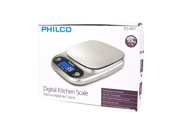Balanza Pesa Digital 1 Gr a 10 Kg Cocina Philco 48PGRKS491 2
