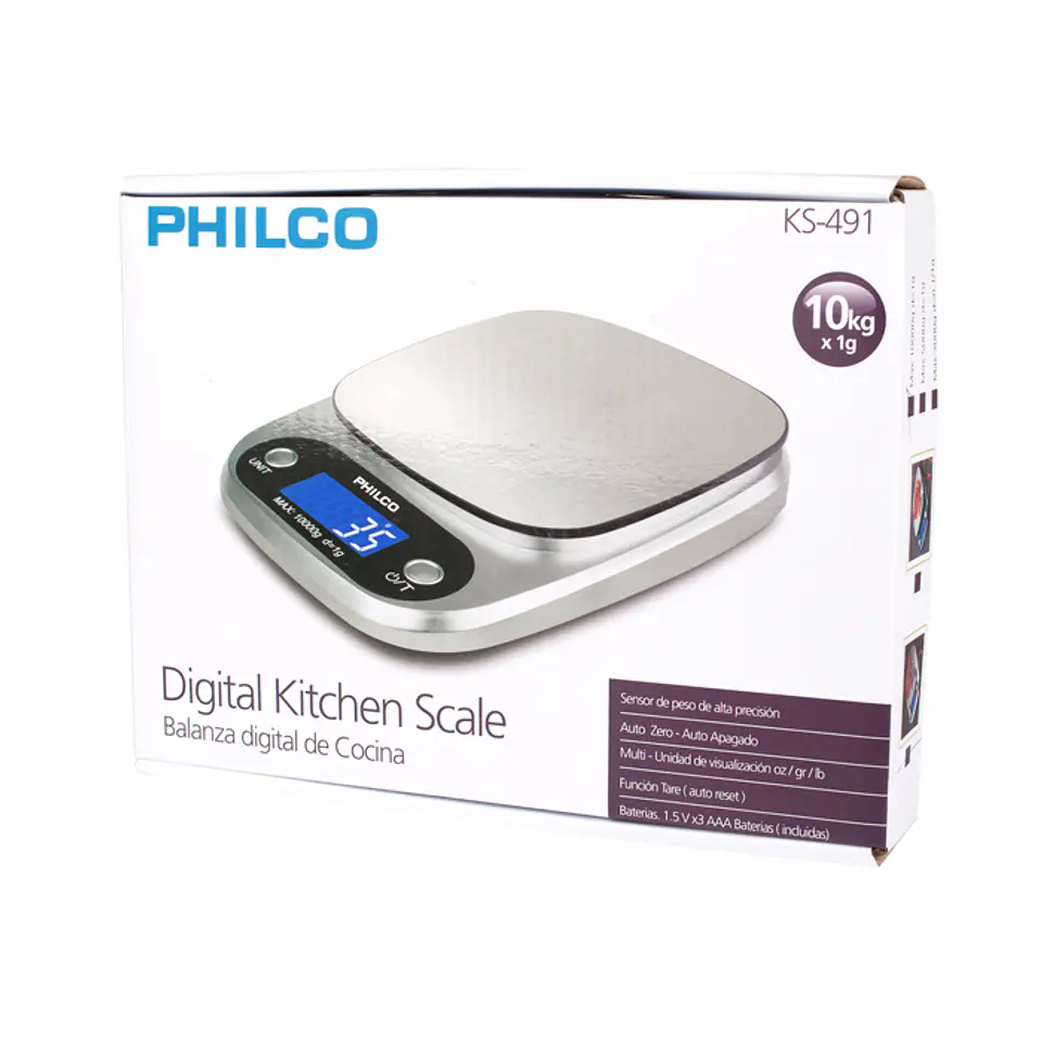 Balanza Pesa Digital 1 Gr a 10 Kg Cocina Philco 48PGRKS491 2