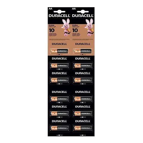 Pack 12 Pilas Duracell AA Alcalina Tira