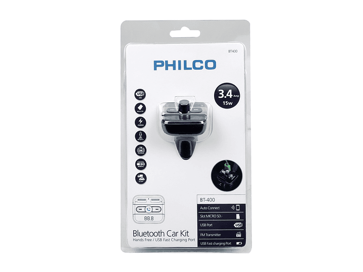 Transmisor FM Philco BT-400 Bluetooth 2