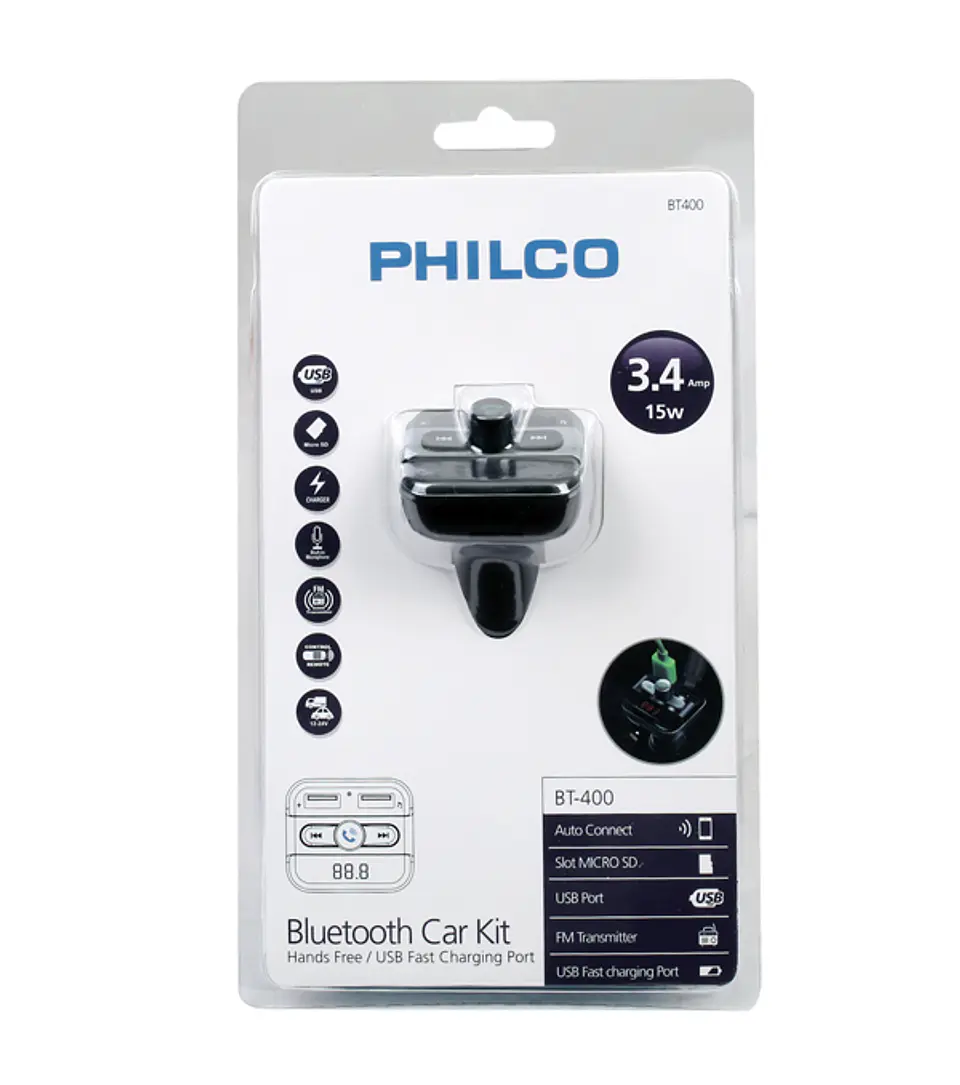 Transmisor FM Philco BT-400 Bluetooth 2