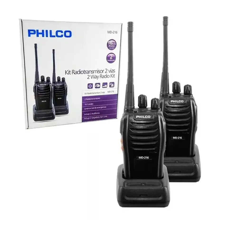 Pack 2 Radio Transmisores Walkie Talkies Philco MD216 2