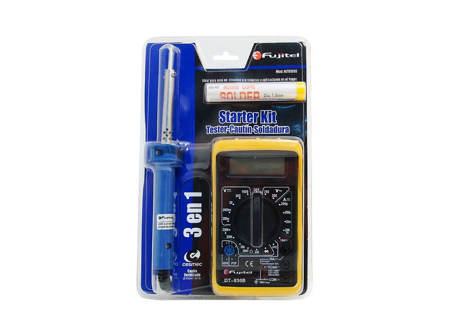 Kit Tester Multitester Cautin y Soldadura Fujitel 1