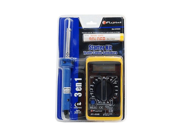 Kit Tester Multitester Cautin y Soldadura Fujitel 1