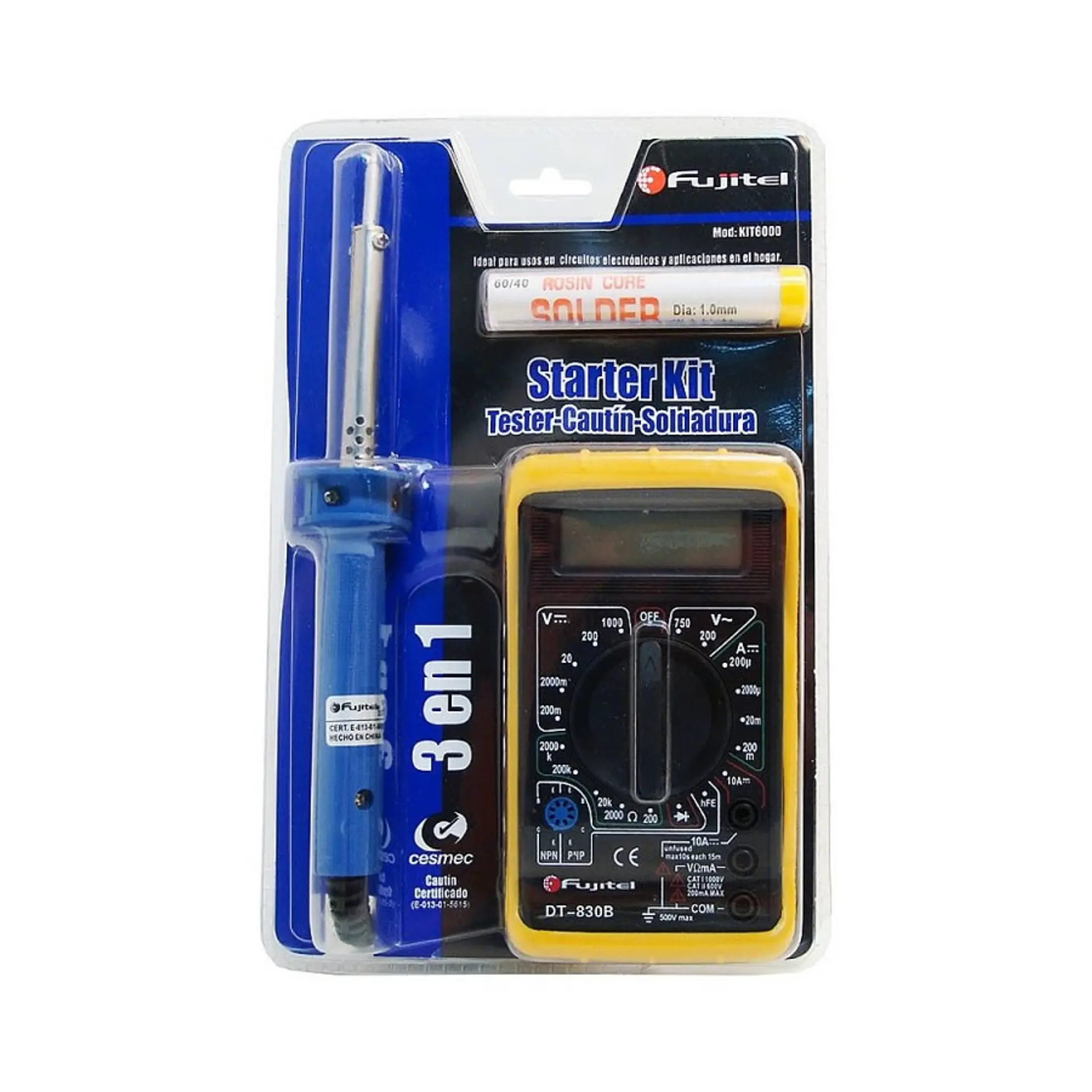 Kit Tester Multitester Cautin y Soldadura Fujitel 1