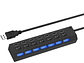 Hub USB 2.0 7 Puertos Luz Indicador Tecnolab - Miniatura 1