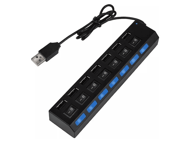Hub USB 2.0 7 Puertos Luz Indicador Tecnolab 3